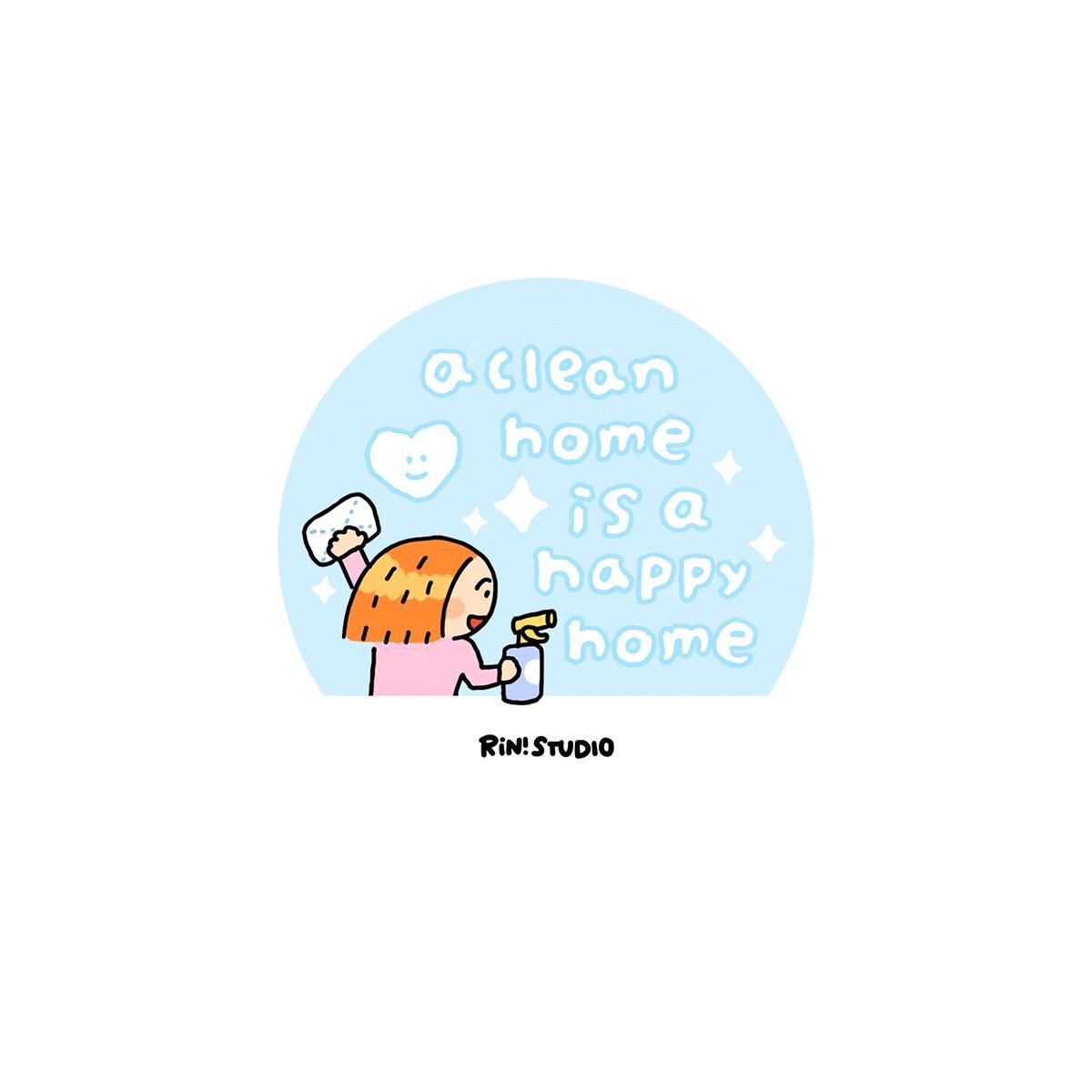 A Clean Home is a Happy Home Washi Tape Roll, Laundry Day Chores, RiN! Studio