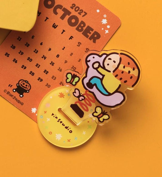 Cute Duck Acrylic Clip Holder – Kawaii Memo Photo Stand | RiN Studio Desk Accessory