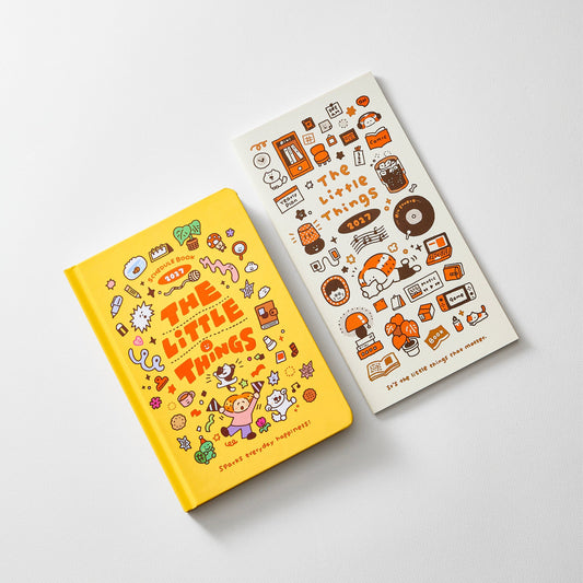 RiN! Studio 2027 The Little Things planners side by side: yellow B6 hardcover and cream TN monthly insert