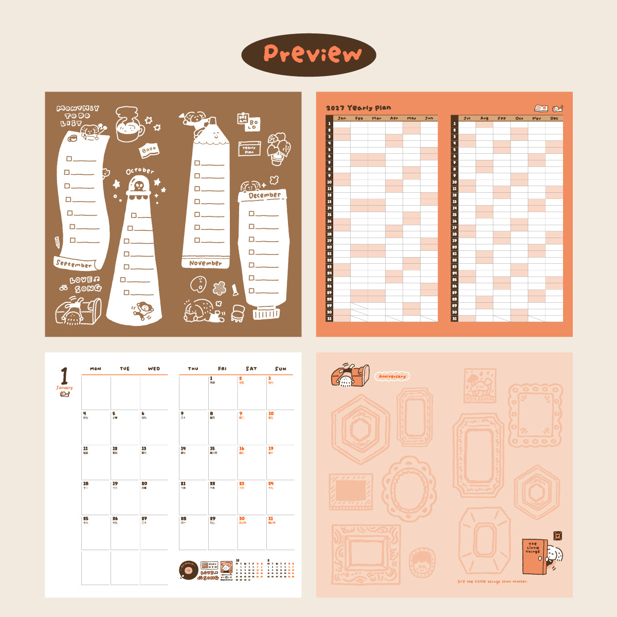 2027 Planner: TN size monthly Schedule Book - The Little Things - Pre Order