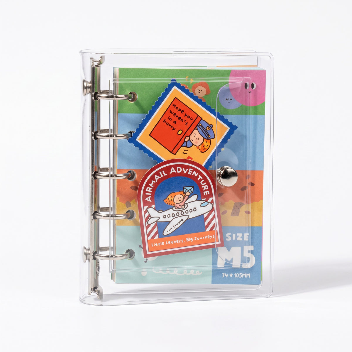 M5 Clear PVC Ring Binder – Tri-Fold Mini Planner with Pockets | RiN Studio
