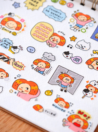 Emotion Die Cut Washi Tape: RiN Studio Vol. 10, Kawaii Journaling Kisscut Tape