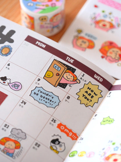 Emotion Die Cut Washi Tape: RiN Studio Vol. 10, Kawaii Journaling Kisscut Tape