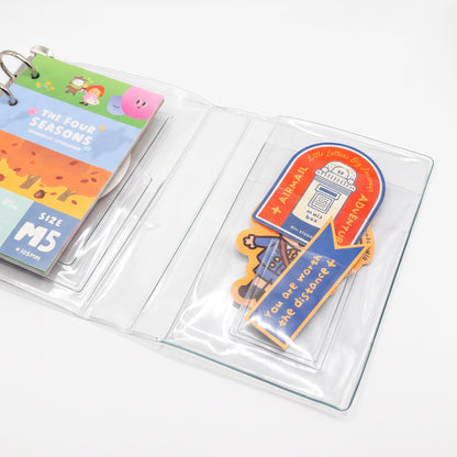 M5 Clear PVC Ring Binder – Tri-Fold Mini Planner with Pockets | RiN Studio