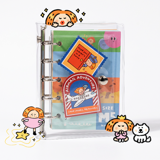 M5 Clear PVC Ring Binder – Tri-Fold Mini Planner with Pockets | RiN Studio