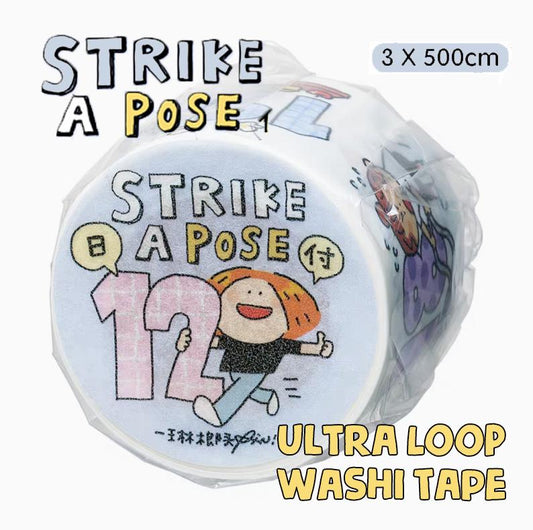 Strike a Pose Washi Tape: Numbered Kawaii Journaling Tape