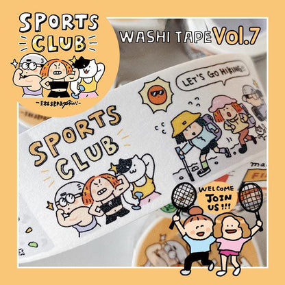 Sports Club Washi Tape: Kawaii Exercise Journaling Tape