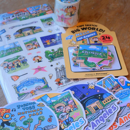 Stickers | Los Angeles | Luggage stickers | Pack | Journaling | City | Kawaii Stationery | Cute | RiN studio original