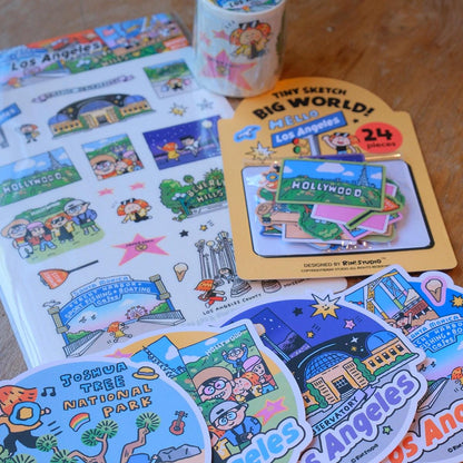 Los Angeles Washi Tape or Sticker Sheet - RiN Studio Kawaii Stationery