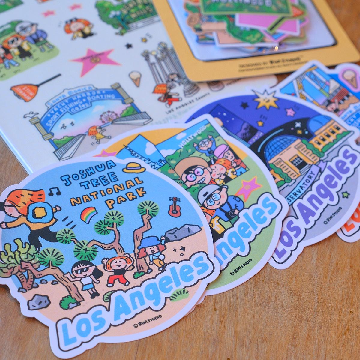 Los Angeles Washi Tape or Sticker Sheet by RiN Studio – packaging and product overview
