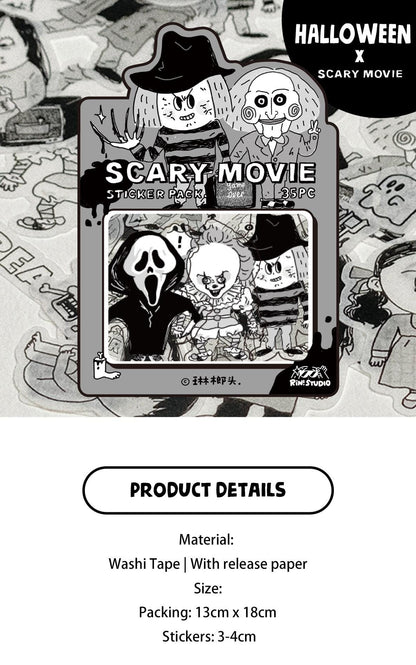 Halloween | Sticker Pack | Scary Movie | Horror | Journaling | Stationery  | RiN studio product | Crafting Tape