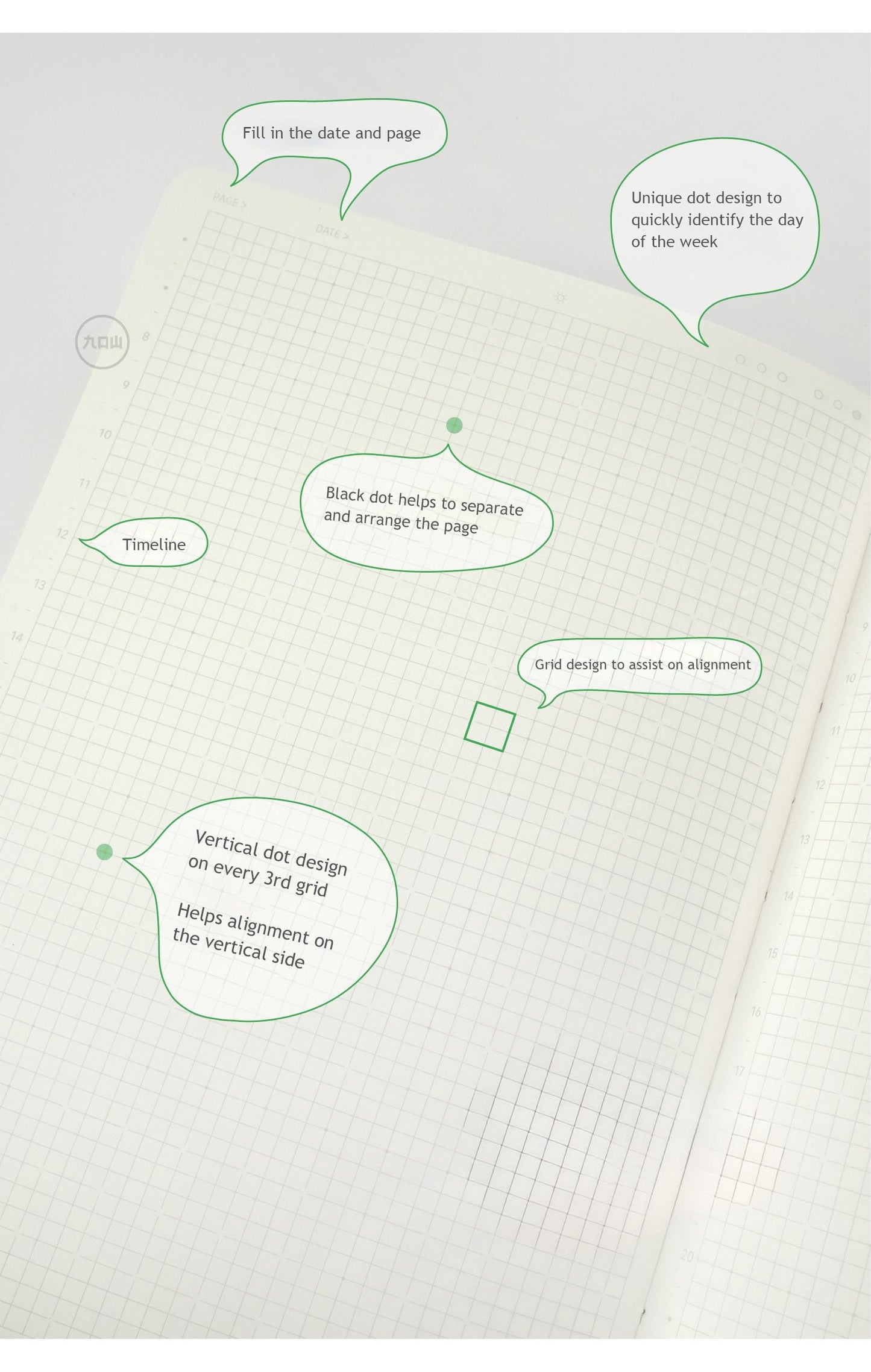 B6 Hardcover Semiannual Journal: RiN Studio Gridnote