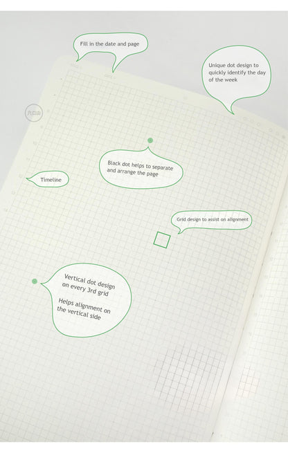 B6 Hardcover Semiannual Journal: RiN Studio Gridnote