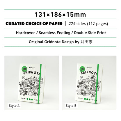 B6 Hardcover Semiannual Journal: RiN Studio Gridnote