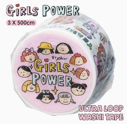 Kawaii Washi Tape, Bullet Journaling Washi Tape, BuJo Tape, Girl Power Gift, Girl Washi Tape, Kawaii Craft Tape, Fashion Scrapbook Tape