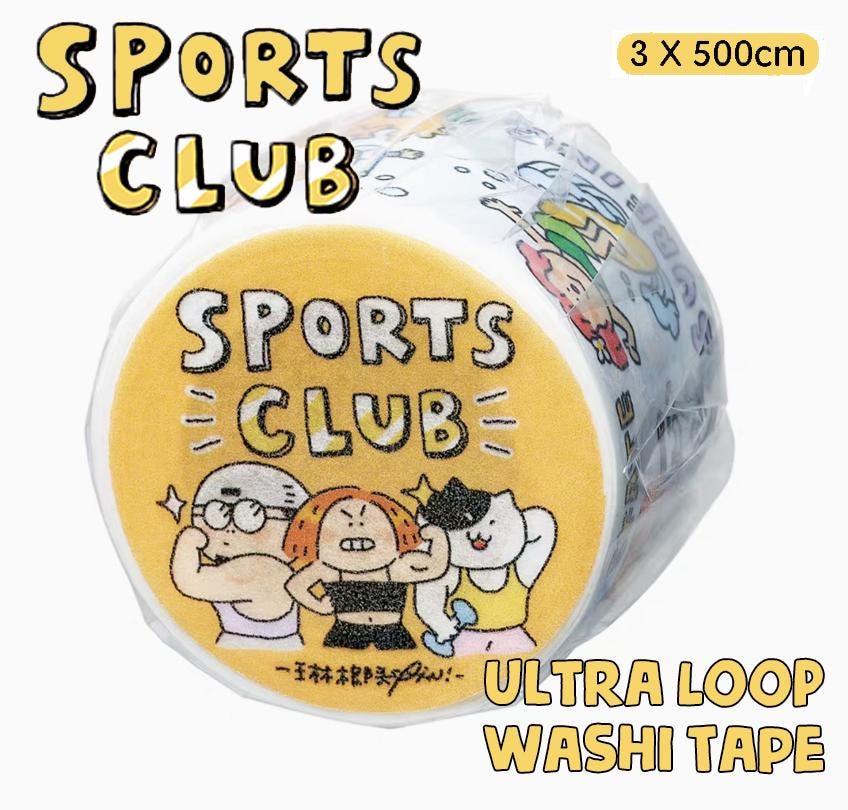 Sports Club Washi Tape: Kawaii Exercise Journaling Tape