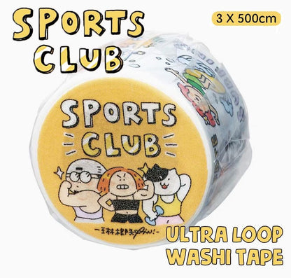 Sports Club Washi Tape: Kawaii Exercise Journaling Tape