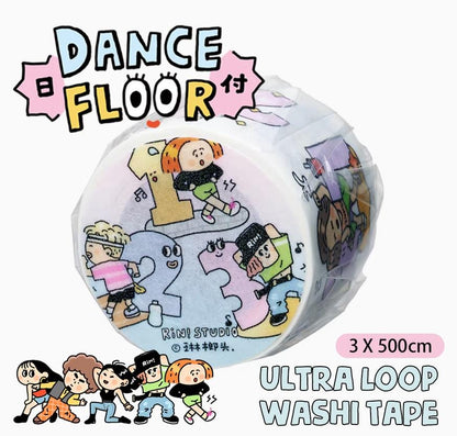 Dance Club Washi Tape: RiN Studio Kawaii Journaling Tape Vol. 22
