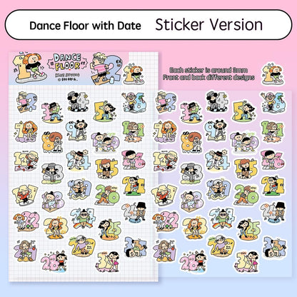 Dance Floor Sticker: RiN Studio Kawaii Journaling Sticke Vol. 22