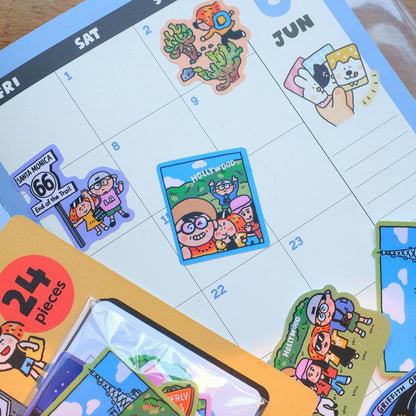 Los Angeles Washi Tape or Sticker Sheet - RiN Studio Kawaii Stationery