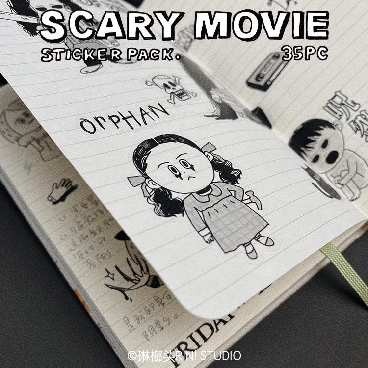 Halloween | Sticker Pack | Scary Movie | Horror | Journaling | Stationery  | RiN studio product | Crafting Tape