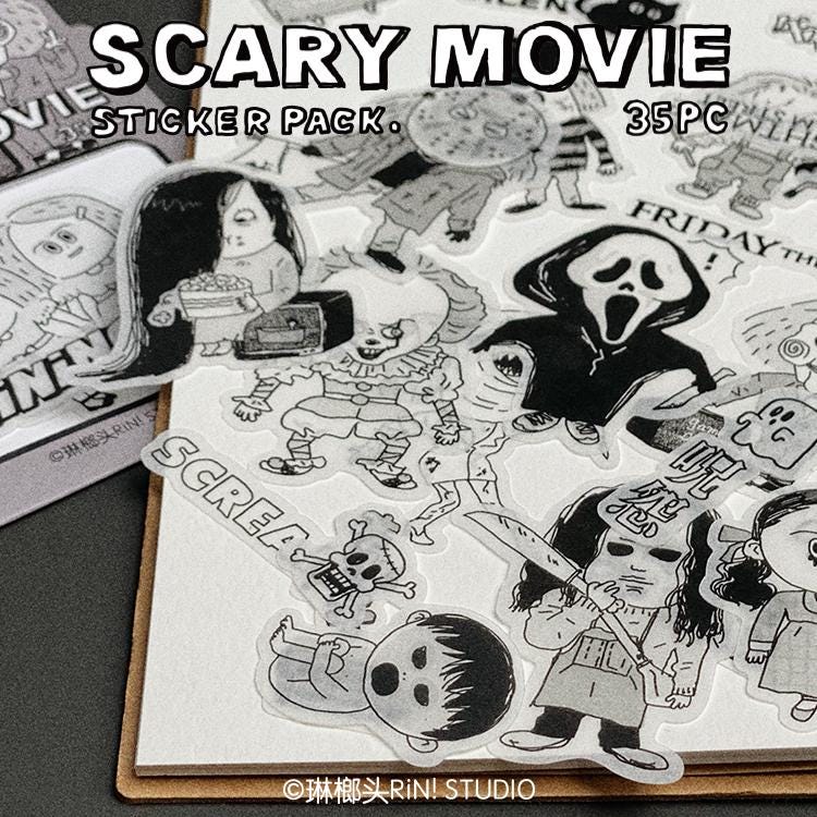 Halloween | Sticker Pack | Scary Movie | Horror | Journaling | Stationery  | RiN studio product | Crafting Tape