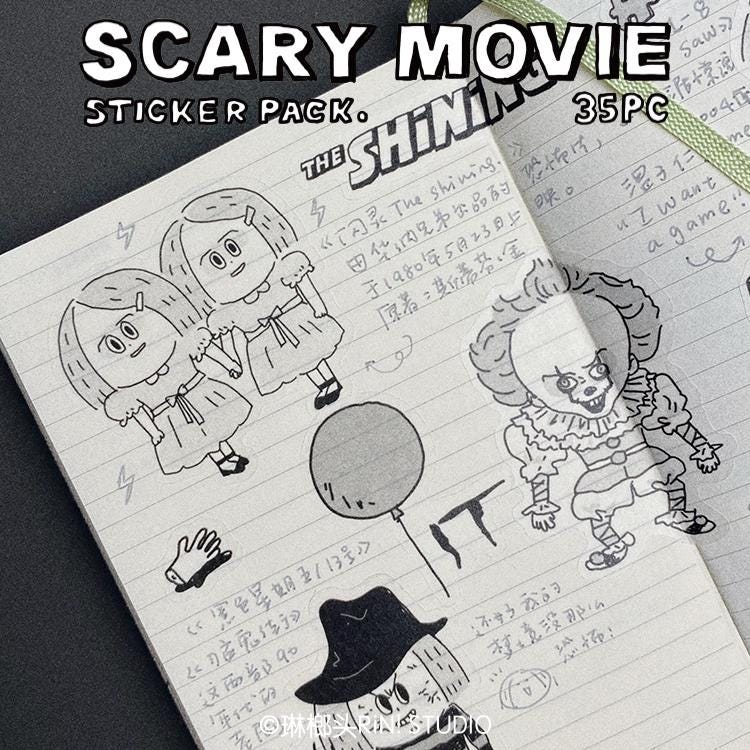 Halloween | Sticker Pack | Scary Movie | Horror | Journaling | Stationery  | RiN studio product | Crafting Tape