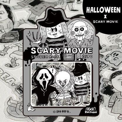Halloween | Sticker Pack | Scary Movie | Horror | Journaling | Stationery  | RiN studio product | Crafting Tape