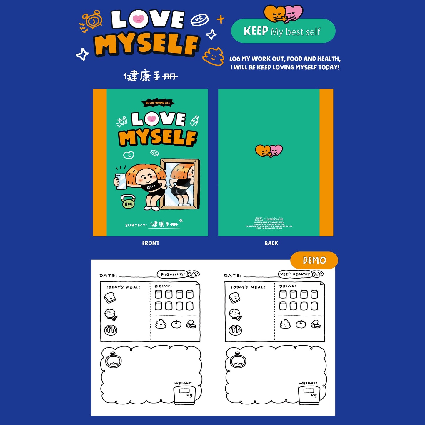 A6 Pocket Notebook: Kawaii Hardcover Journal by RiN Studio