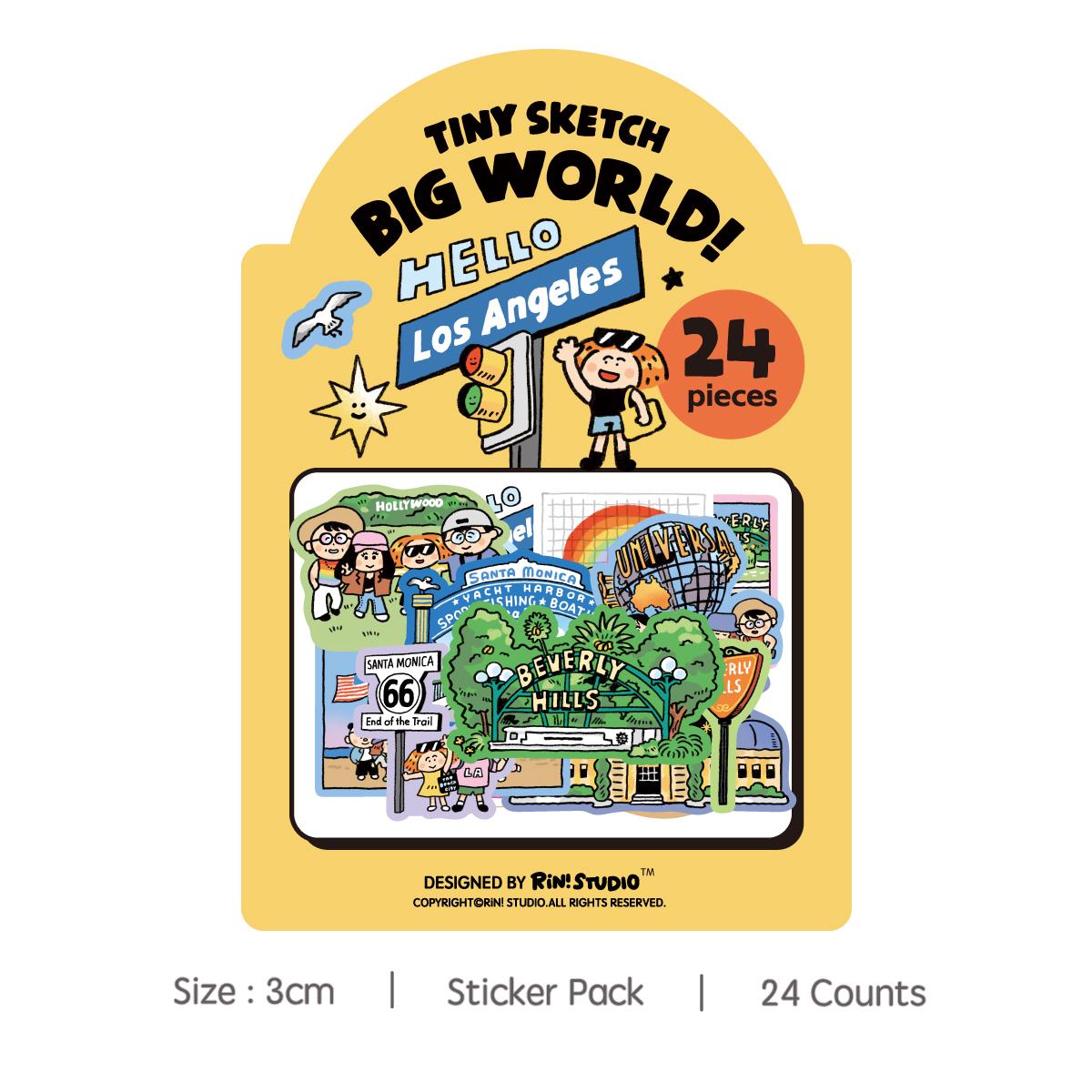 Stickers | Los Angeles | Luggage stickers | Pack | Journaling | City | Kawaii Stationery | Cute | RiN studio original