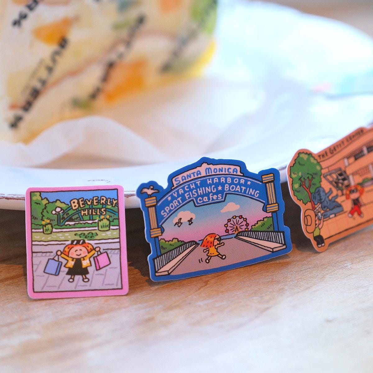 Stickers | Los Angeles | Luggage stickers | Pack | Journaling | City | Kawaii Stationery | Cute | RiN studio original