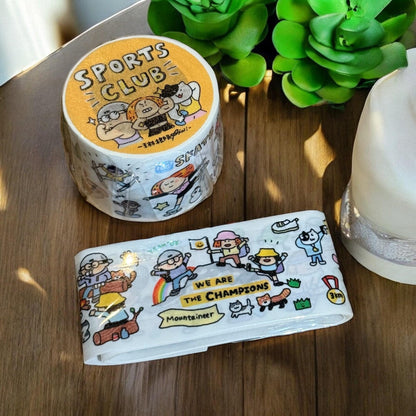 Sports Club Washi Tape: Kawaii Exercise Journaling Tape
