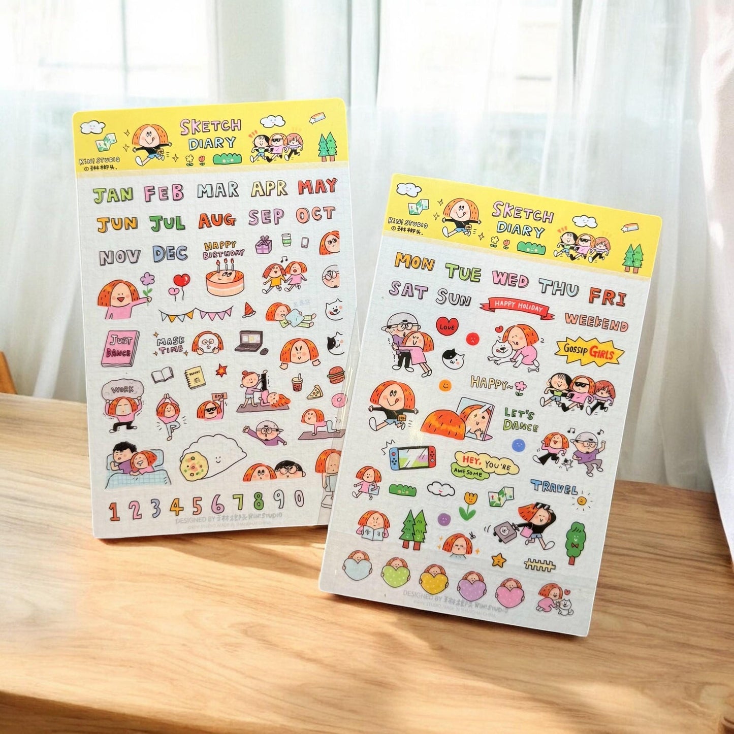 Kawaii Washi Tape Stickers: Sketch Diary, Calendar Stickers