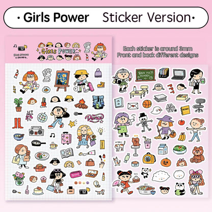 Girl Power Stickers: RiN Studio Kawaii Journal Stickers