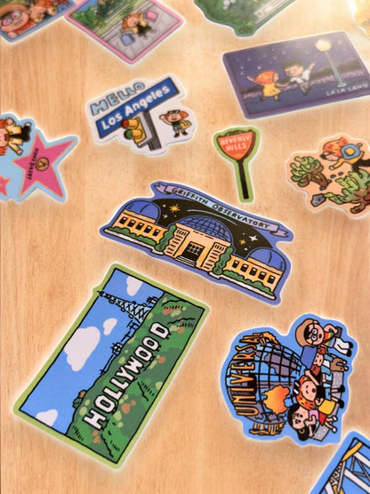 Stickers | Los Angeles | Luggage stickers | Pack | Journaling | City | Kawaii Stationery | Cute | RiN studio original