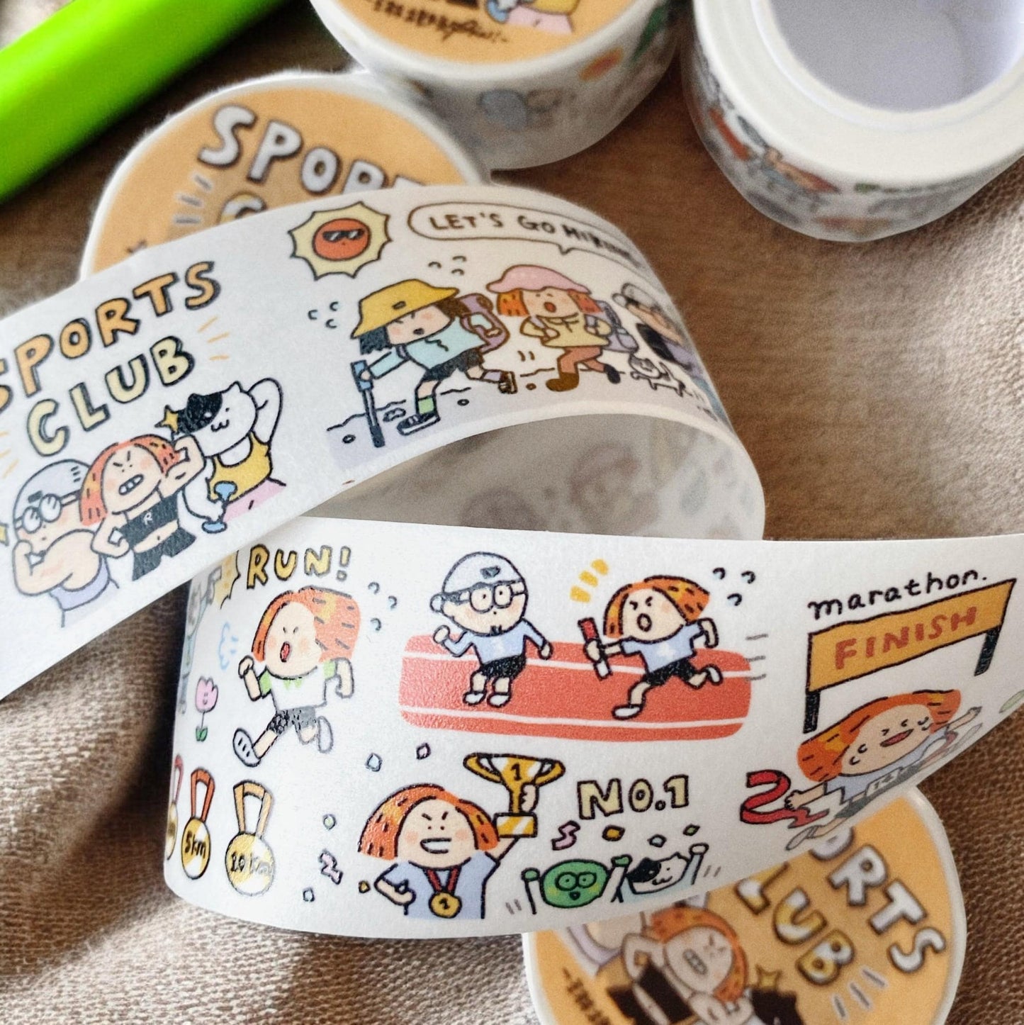 Sports Club Washi Tape: Kawaii Exercise Journaling Tape