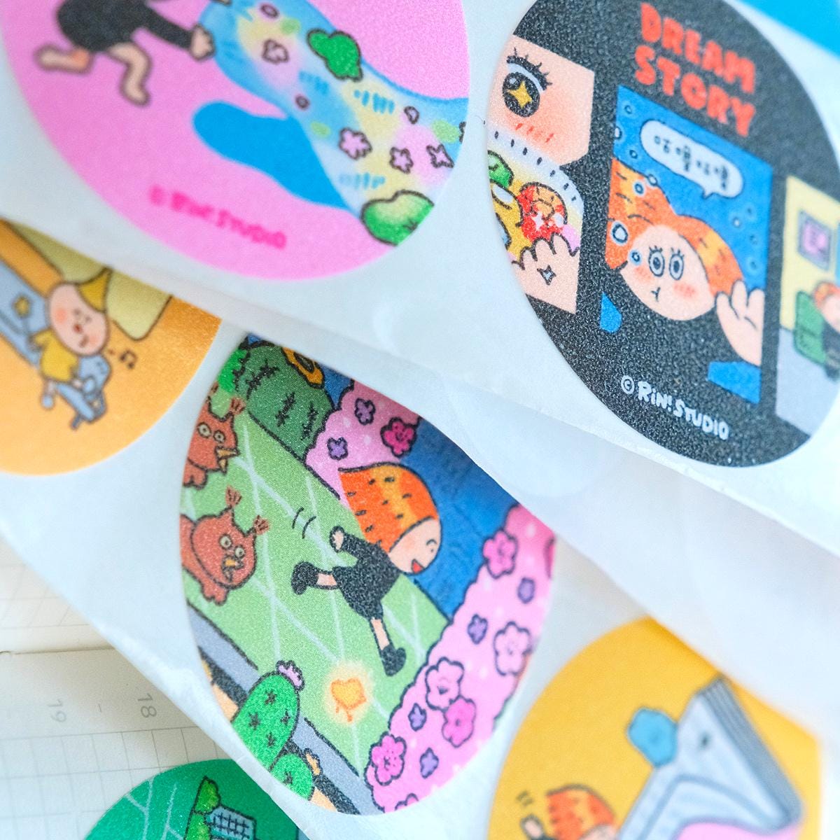 Dream Round Seal Tape: Kawaii Scrapbook Sticker Tape