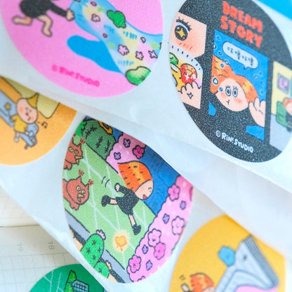 Dream Round Seal Tape: Kawaii Scrapbook Sticker Tape