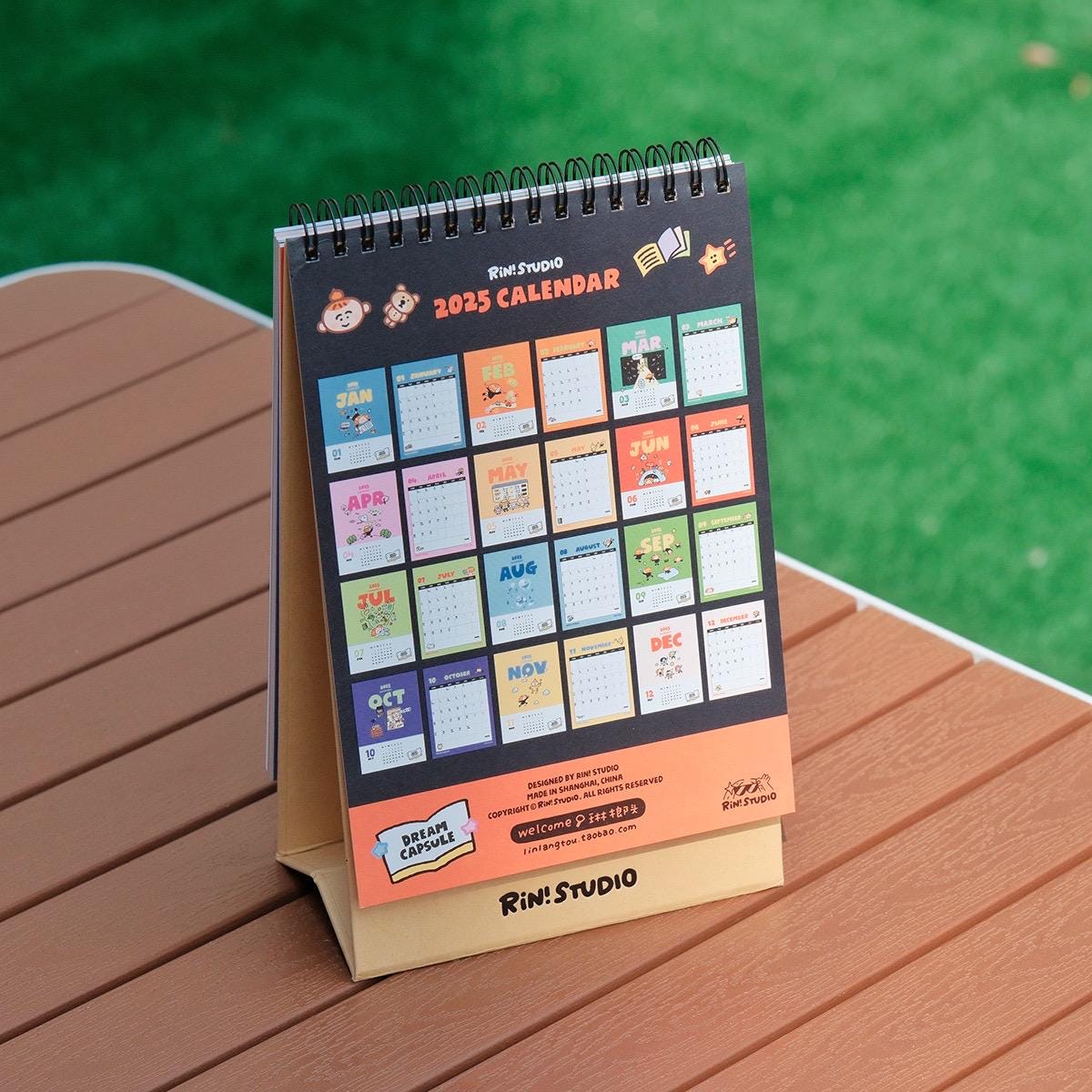 2025 Desk Calendar, 2025 Table Calendar, Monthly Calendar, Kawaii Calendar, Calendar with stand, Cute Calendar, Christmas Gift, Xmas Gift