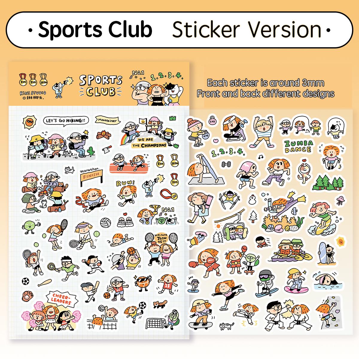Sports Club Washi Stickers: Kawaii Planner Stickers