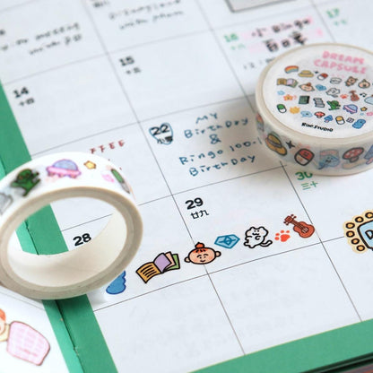 Kawaii Washi Tape: Dream Mini Emoji Scrapbook Tape