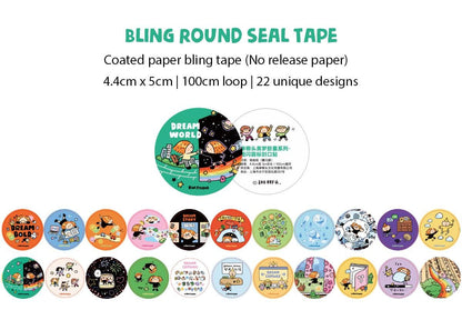 Dream Round Seal Tape: Kawaii Scrapbook Sticker Tape