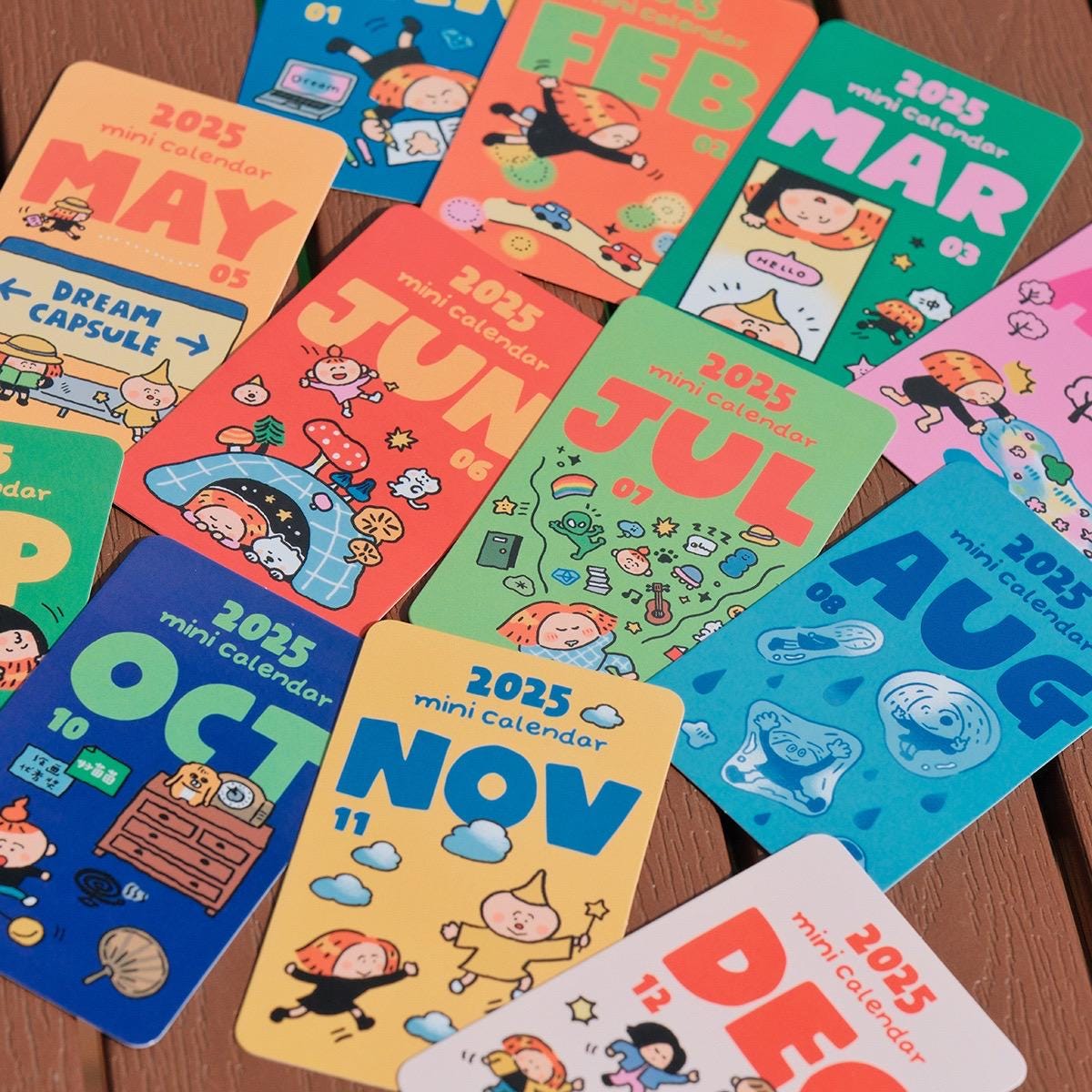 2025 Mini Calendar, 2025 Card Calendar, Monthly Calendar, Kawaii Calendar, Mini Calendar, Cute Calendar, Christmas Gift, Xmas Gift