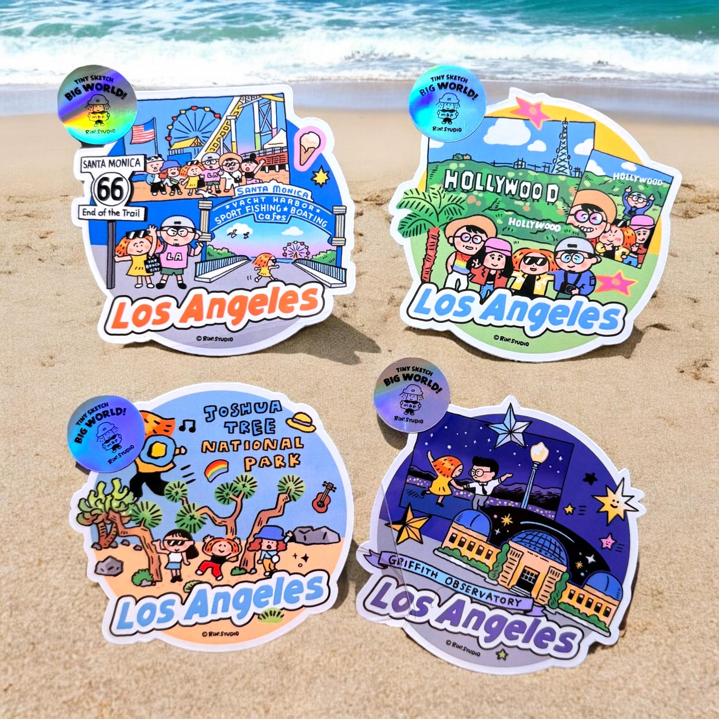 Stickers | Los Angeles | Luggage stickers | Journaling | City | Kawaii Stationery | Imagination | RiN studio original