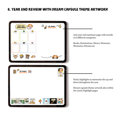 2025 Digital Planner: Kawaii Dream Capsule iPad Journal (B5 Horizontal)