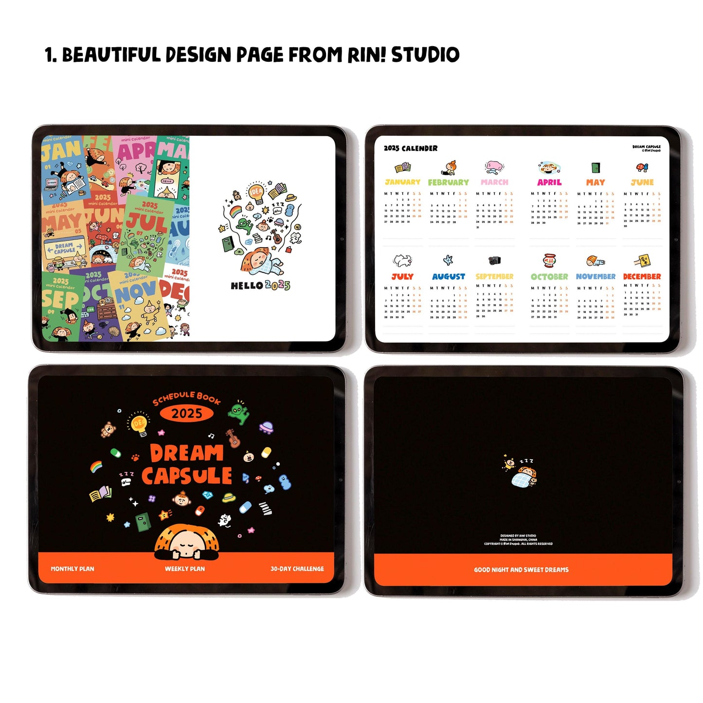 2025 Digital Planner: Kawaii Dream Capsule iPad Journal (B5 Horizontal)