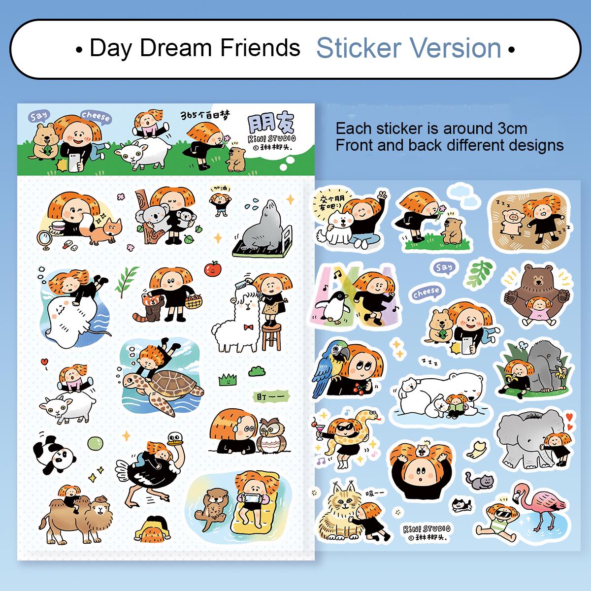 Kawaii Animal Washi Stickers: Day Dream Friends, Journaling (V27)