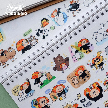 Kawaii Animal Washi Stickers: Day Dream Friends, Journaling (V27)