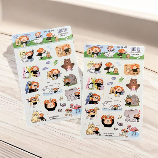 Kawaii Animal Washi Stickers: Day Dream Friends, Journaling (V27)