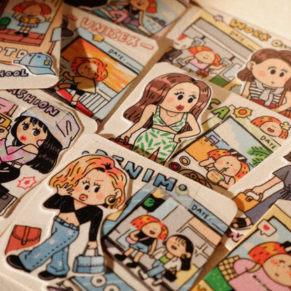 Fashion Girl Stickers: OOTD Planner Stickers, Kawaii Journal (V19)